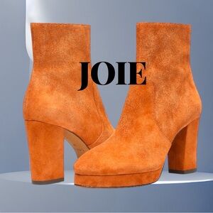 JOIE Livia Suede Booties Whiskey color casual classic style outdoor party fall